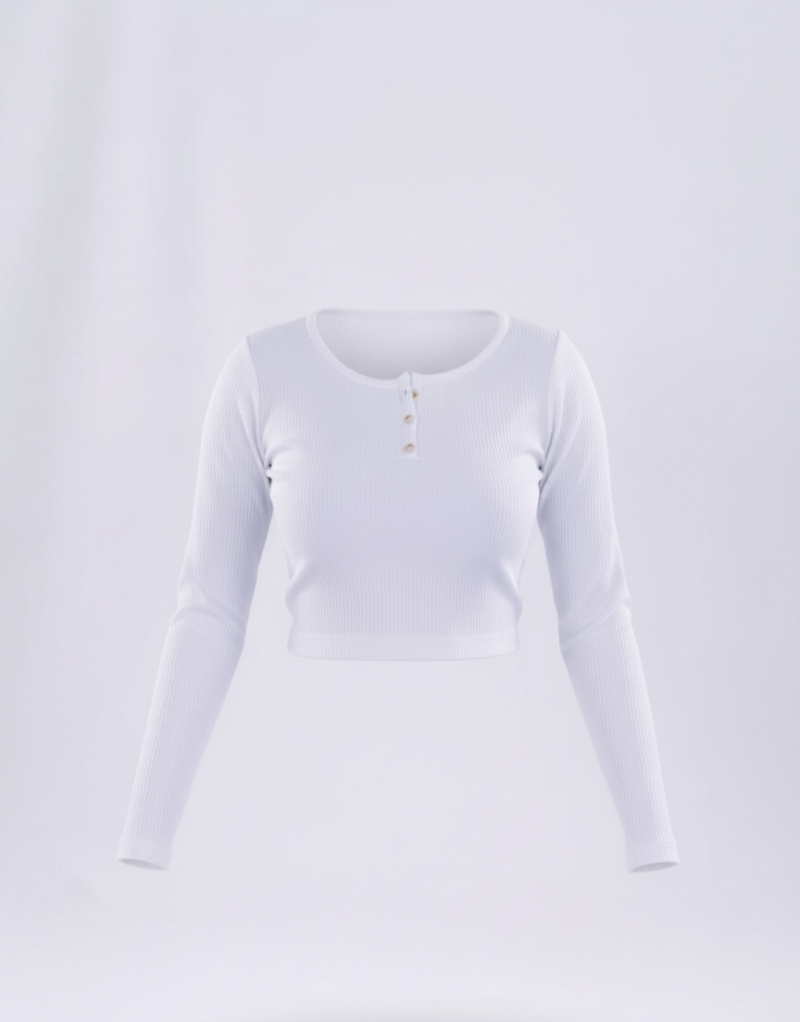 White Ribbed Kint Crop Top - Image 6