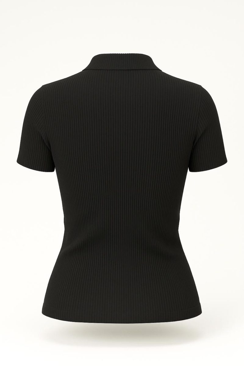 Zipper Front Ribbed Top - Image 3