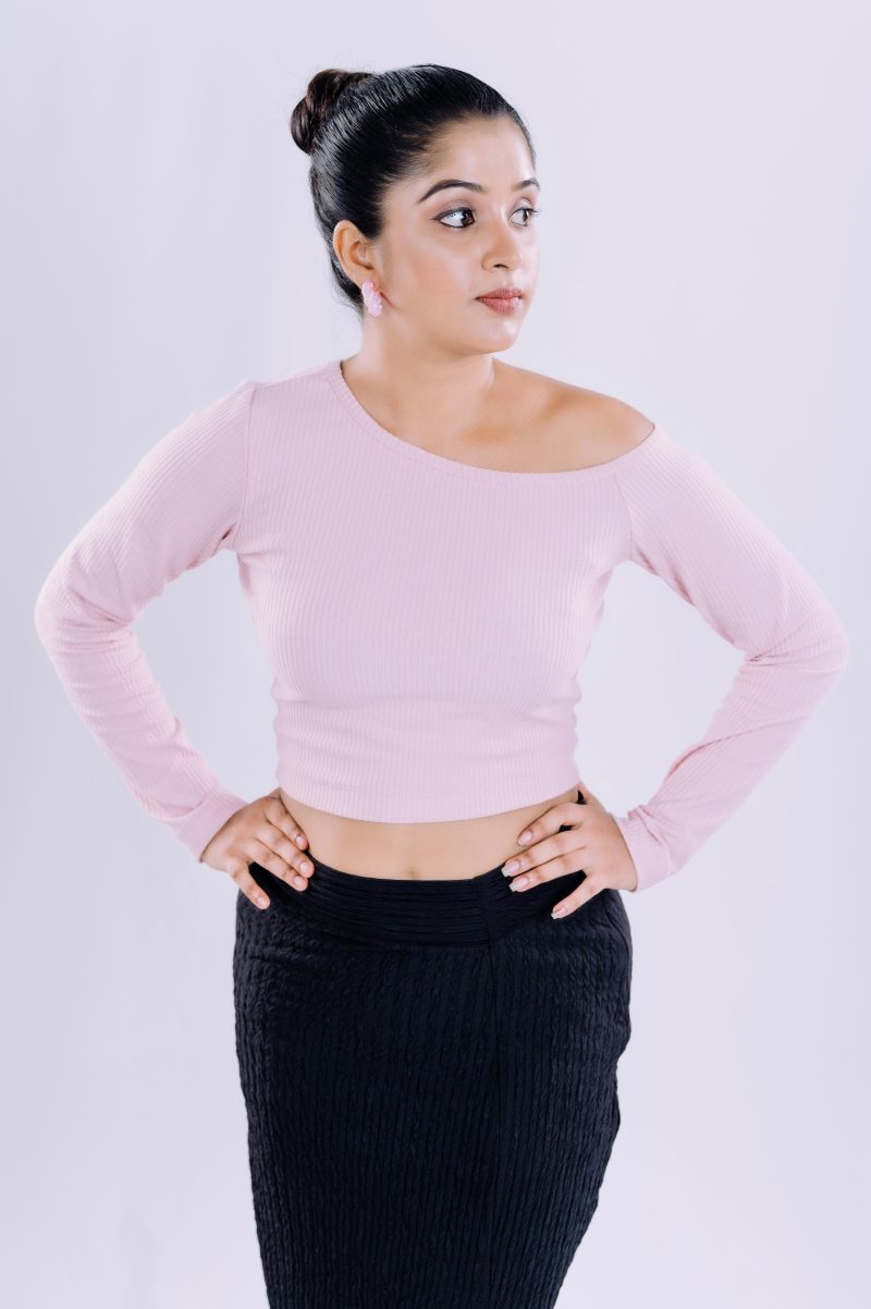 One Shoulder Ribbed Top - Image 3