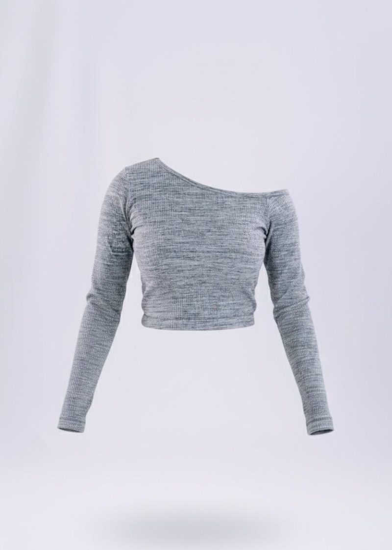One Shoulder Ribbed Top - Image 2