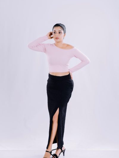 One Shoulder Ribbed Top