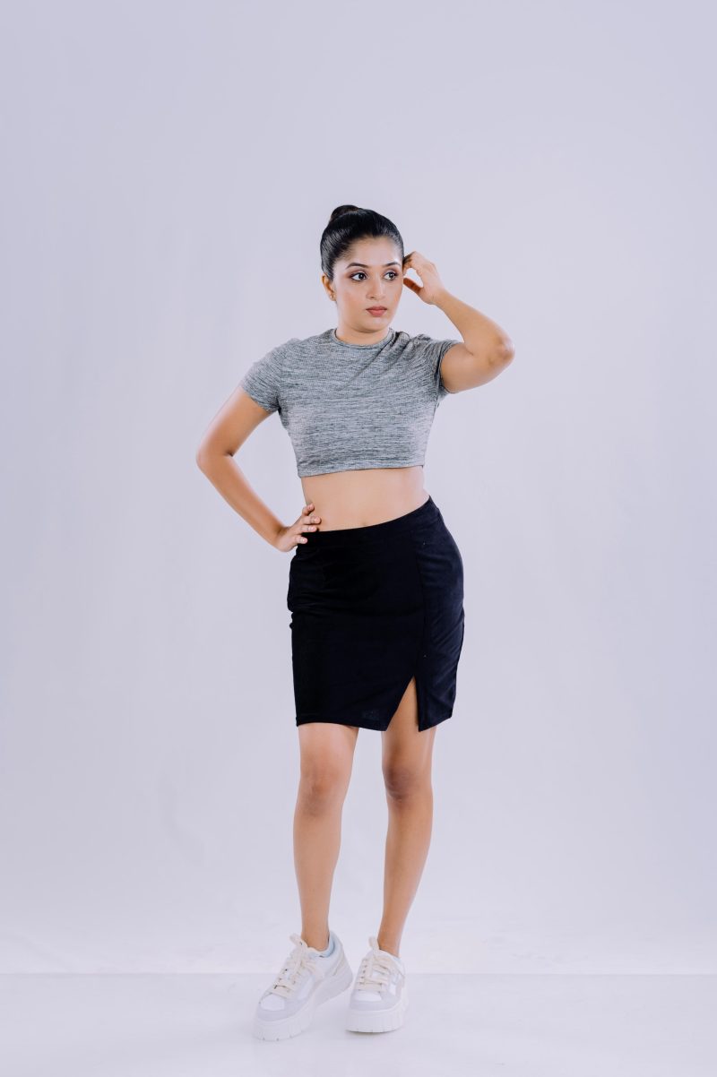 Round Neck Rib Crop Top - Image 6
