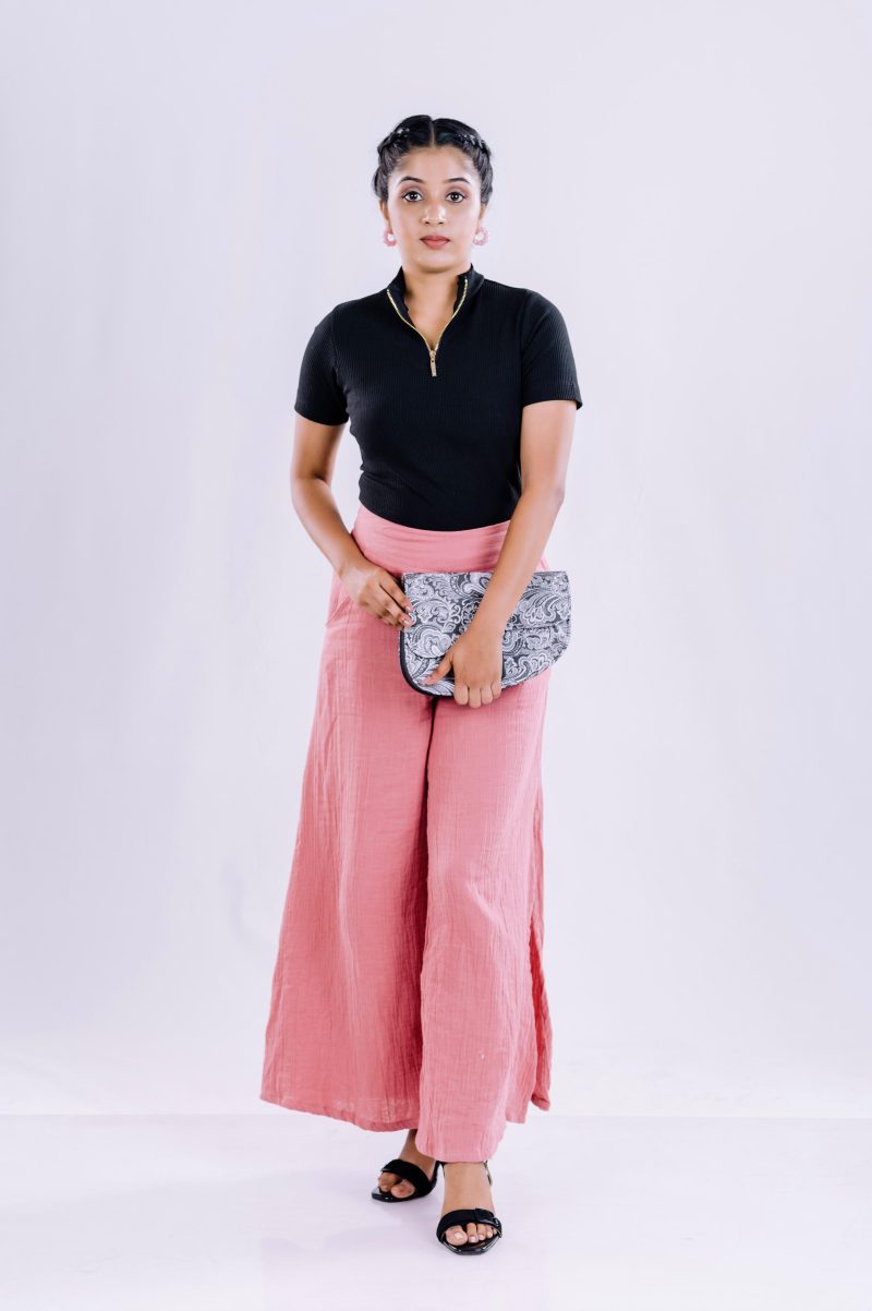 Wide leg side open pant