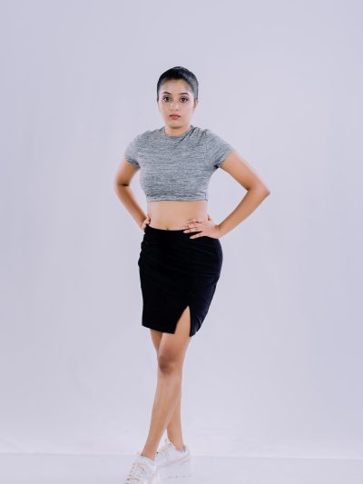 Round Neck Rib Crop Top